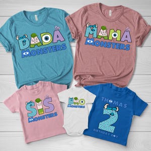 Personalized Monster Inc Birthday shirts, Monsters Family Birthday, Disney Monster Inc shirt, Monster Inc Birthday Party Theme shirts D1KH07