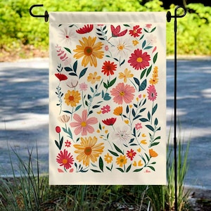 Subtle Anti Trump Boho Floral Garden Flag, Resist Garden Flag, Liberal Yard Flag, Liberal Banner,FDT Yard Banner,Democrat Garden Sign NGPN14