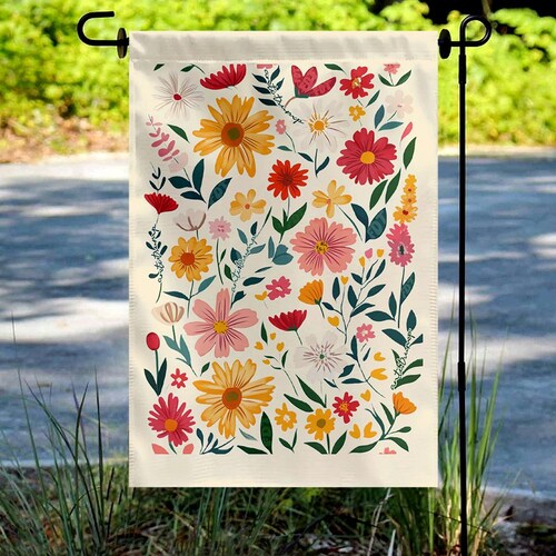 Subtle Anti Trump Boho Floral Garden Flag, Resist Garden Flag, Liberal Yard Flag, Liberal Banner,FDT Yard Banner,Democrat Garden Sign NGPN14