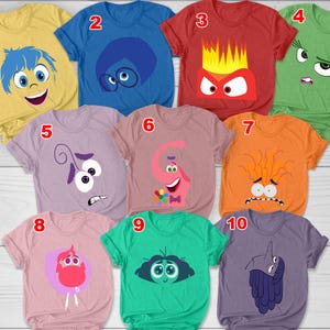 Inside Out Shirts, Inside Out Characters Costume, Inside Out Group Matching, Inside Out 2 Family Party, Halloween Matching Costume D1KB05