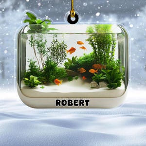 Personalized Fish Tank 2D Flat Acrylic Ornament, Fish Tank Ornament, Fish Lover Ornament, Aquarium Ornament Gift D1OF04