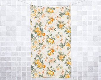 Subtle F*ck Trump Hand Towel, Funny Political Home Decor, Orange Kitchen Towel, Retro Floral Home Decor, Liberal Gag Gift, FDT Towel D2HR09