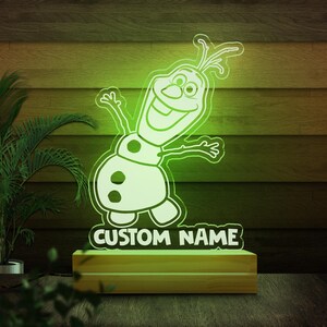 Personalized Disney Olaf Led Night Light, Custom Name Night Light, Frozen Disney Gifts, Kids Bedroom Door C1HK23