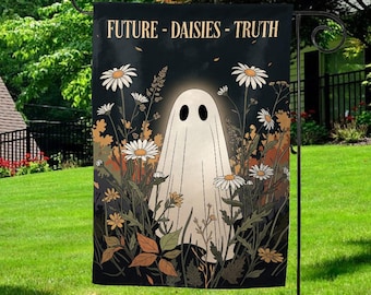 Subtle FDT Political Garden Flag Cute Ghost Yard Flag Anti Maga Cottagecore Porch Decor for Feminist Anti Trump Activist Liberal Sign G5NA20