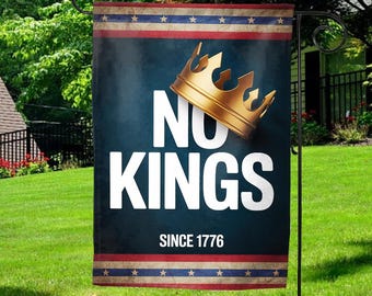 No Kings In America Garden Flag, Resist Hate Lawn house flag, Anti Trump Flag, Resist Racism flag, Protest Politial, Fight Oligarchy NGRM13