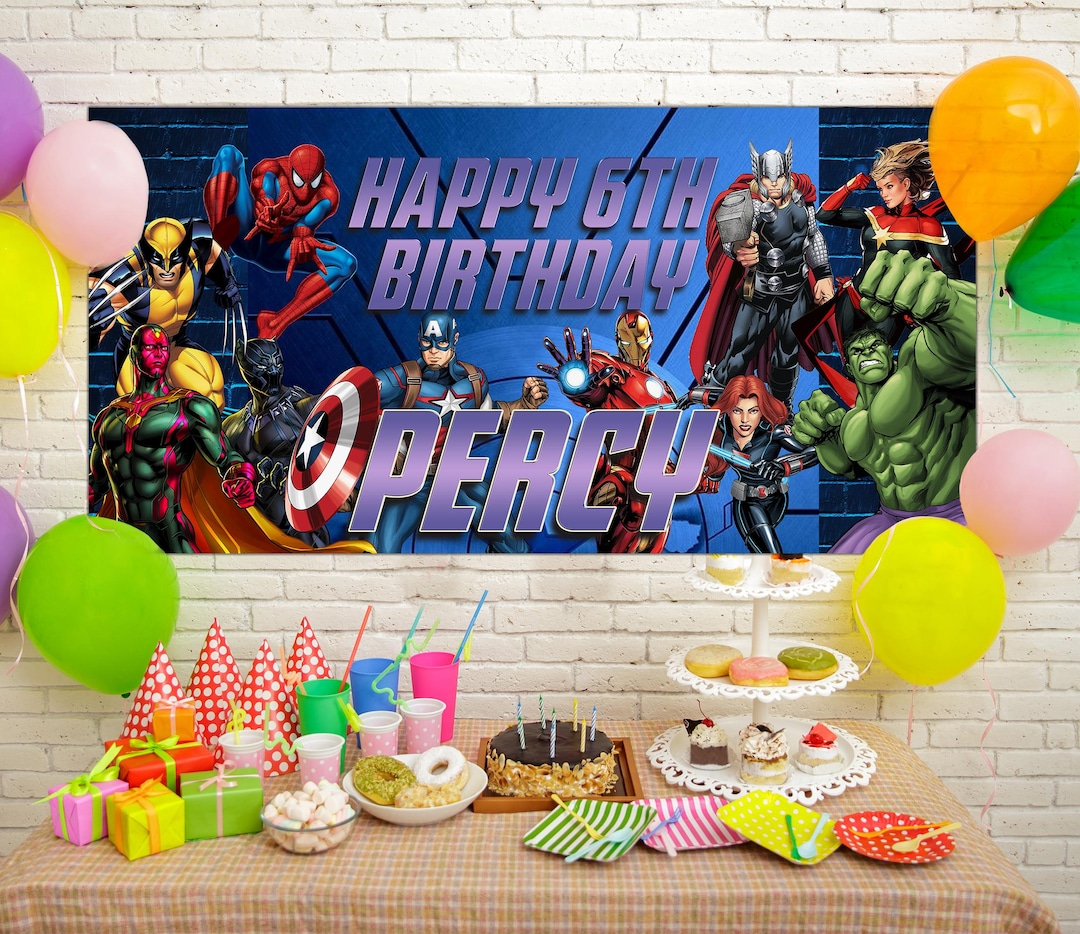 Avengers Birthday Backdrop,superhero Birthday Banner, Avengers