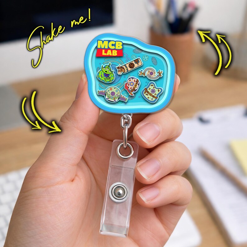 Personalized MCB Cell Lab Story Shaker Badge Reel, Medical Lab Week ...