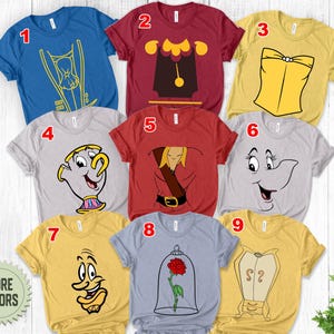 Disney Beauty and The Beast Shirt, Disney Inspired Costume Shirt, Fun for Birthday Party Shirt, Disney Movie Characters Group Shirt NEUM30