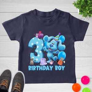 Blues Clues inspired birthday dog shirt, Blue dog birthday, Dog Birthday Shirt, Blue shirt, children's birthday, boys birthday shirt D1HB24