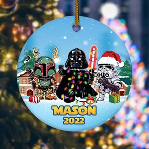 Personalized Star Wars Christmas Ornament, Disney Star Wars Ornament, Star War Gift, Christmas Keepsake, Home Decor, Ceramic Ornament NEU129