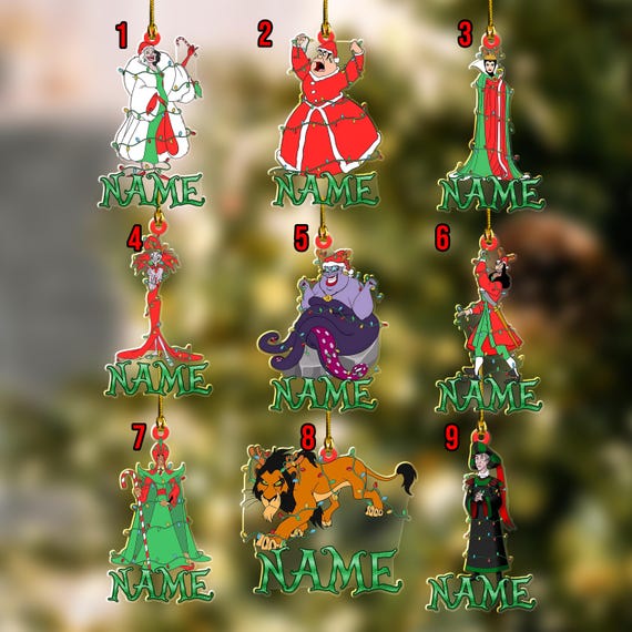 Personalized Disney Villains Disney Cruise Ornament, Villains