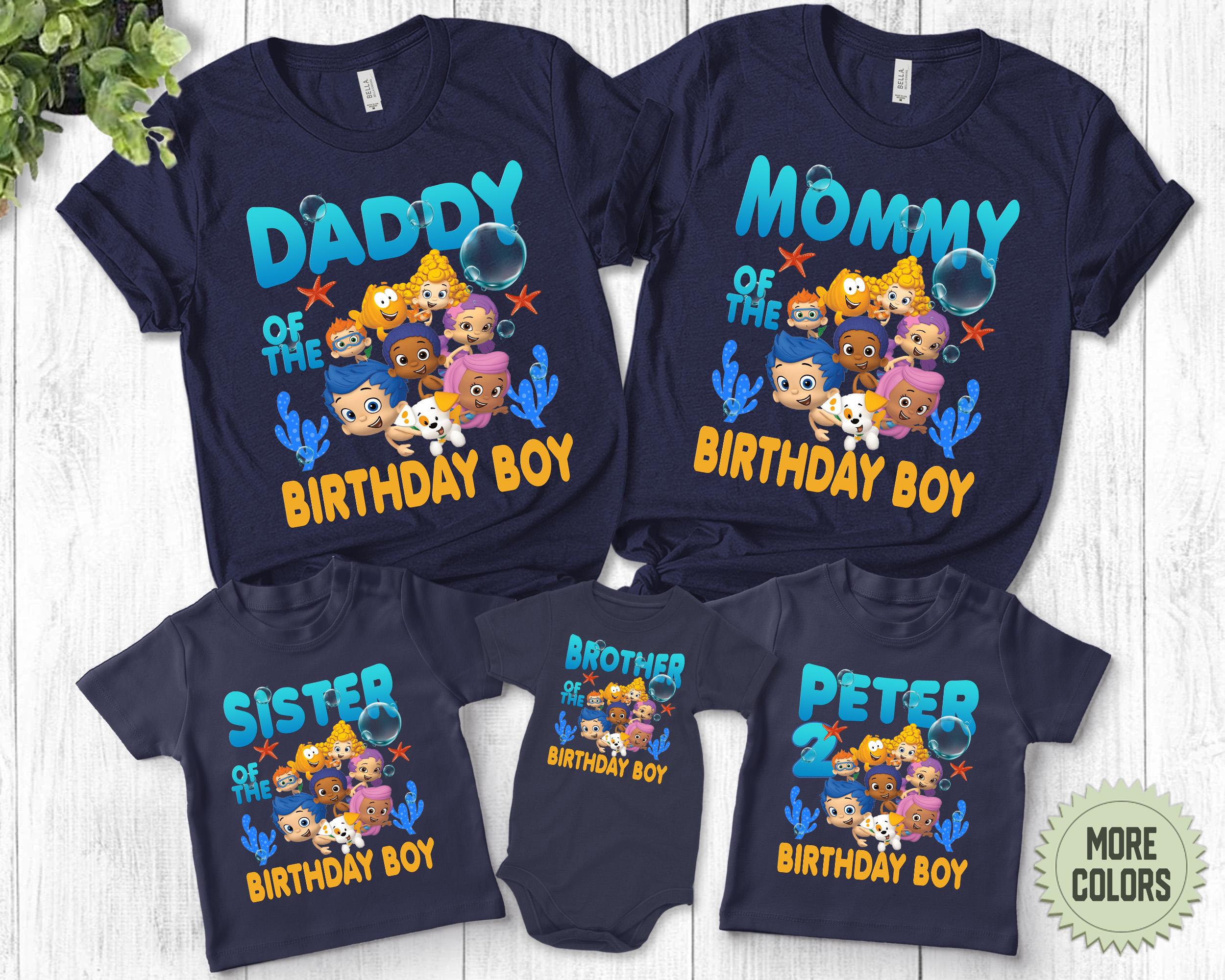 Bubble Guppies Birthday Shirt, Bubble Guppies Birthday shirt, Custom Name And Age Shirt, Personalized Shirt, Birthday Gift BXHM11
