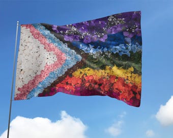 Floral Pride House Flag Garden & House Banner, LGBTQ+ Flag For Home, Beautiful Flower Pride Outdoor Garden Decor D2FU13