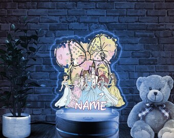 Personalized Minnie Ear Disney Princess Night Light, Custom  display picture 1
