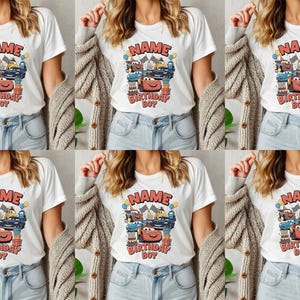 Birthday Lightning McQueen Shirt, Birthday Boy Car Tee, Disney Family Birthday Shirt, Pixar Lightning McQueen Birthday Girl Shirt G5LZ09