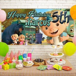 Trash Truck Birthday Party Backdrop, Trash Truck Birthday Party Decoration, Trash Truck Birthday Party Banner Decoration C1FQ04