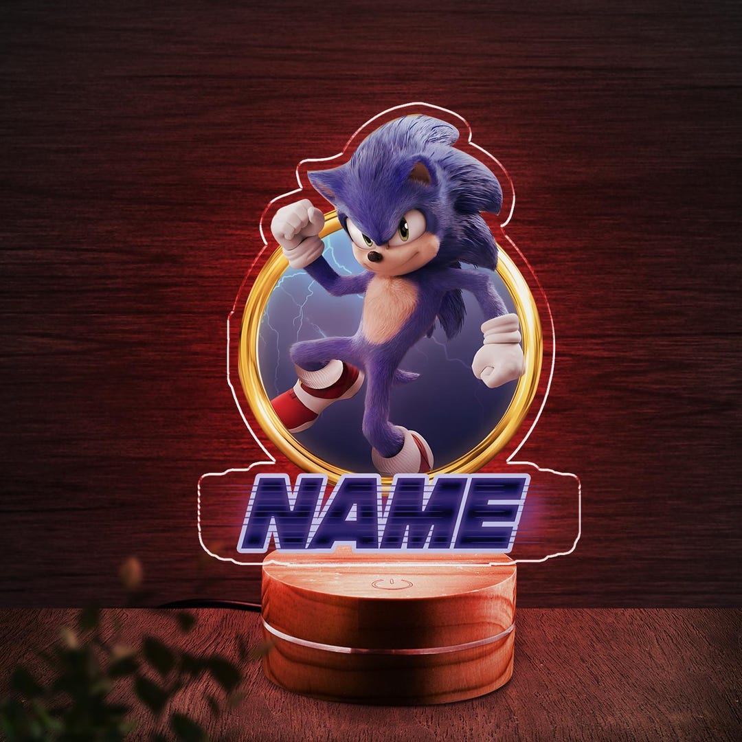 Personalized Sonic Hedgehog LED Night Light, LED Lamp, Personalized ...