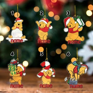 Personalized Winnie The Pooh Disney Trip Ornament, Pooh Bear Ornaments, Disneyland Trip Ornament, Disney Vacation Ornament BYLL02
