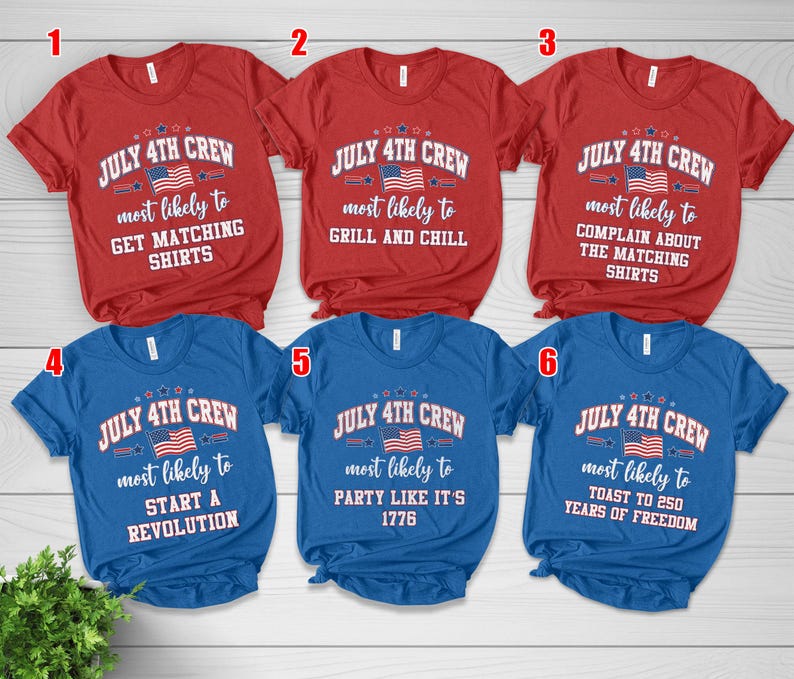 Custom 4th of July Most Likely To Shirts, Red White Blue Crew Matching Independence Day T-shirt NHRA02 bild 10