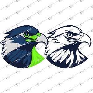 Seahawk Mascot Head Logo, Seahawks Football SVG, Seahawks Vector File