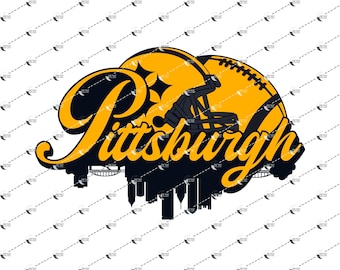 Pittsburgh Football PNG, City Skyline Sublimation and DTF File for Game Day Shirt