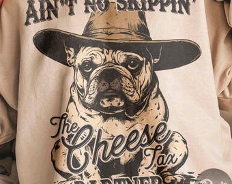 Retro Frenchie T-Shirt Design, Funny Western Dog PNG - DTF Ready