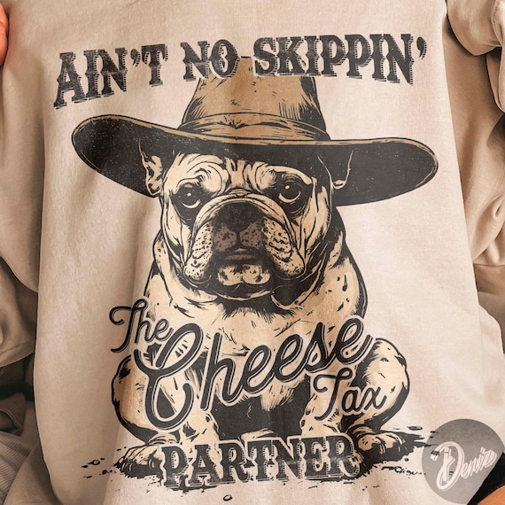 Retro Frenchie T-Shirt Design, Funny Western Dog PNG - DTF Ready