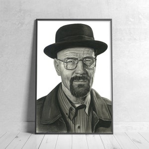 INSTANT DOWNLOAD Breking Bad - Walter Weiß - Heisenberg druckbare Poster. Bleistift-Zeichnungen. OVERSIZED Digitaldruck.