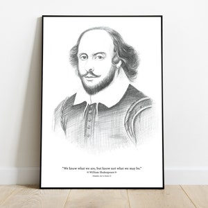 INSTANT DOWNLOAD William Shakespeare Printable Art Poster. Motivasyonel ...