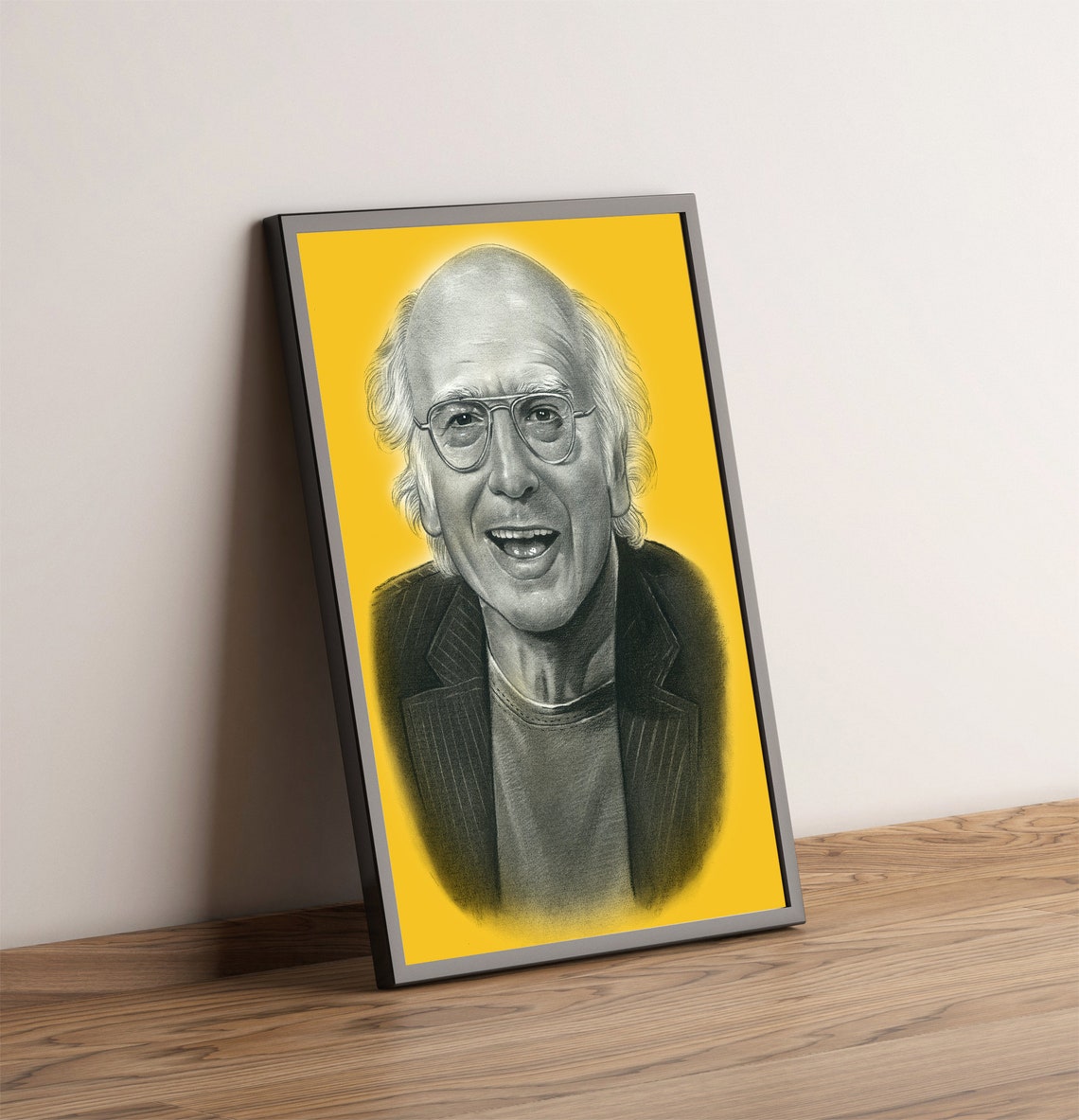 Portrait of Larry David, Handmade Actor Larry David Poster Design