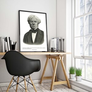 INSTANT DOWNLOAD Michael Faraday Kunst Poster. Motivasyonel inspirierende Zitat. Bleistift-Zeichnungen. OVERSIZED Digitaldruck.