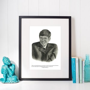 INSTANT DOWNLOAD Stephen Hawking Poster. Motivasyonel inspirierende Zitat. Bleistift-Zeichnungen. OVERSIZED Digitaldruck.