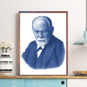 Handmade Sigmund Freud Art Print,Photo Poster Gift Wall Decor,Portrait of Hope,Psychoanalysis,Therapy,Psychiatry,Psychology,Instant Download