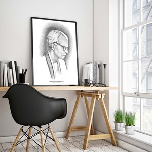 INSTANT DOWNLOAD Nilakanta Sri Ram. Motivasyonel inspirierende Zitat. Bleistift-Zeichnungen. OVERSIZED Digitaldruck. Original-Wand-Kunst