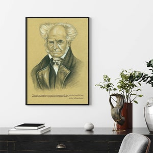 Arthur Schopenhauer Original Buntstift Zeichnung, handgemachtes Kollektion Poster, POSTER-verschiedene Größen verfügbar! Kunstdruck, Sofort Download
