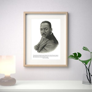 INSTANT DOWNLOAD Martin Luther King Poster. Motivasyonel inspirierende Zitat. Bleistift-Zeichnungen. OVERSIZED Digitaldruck.