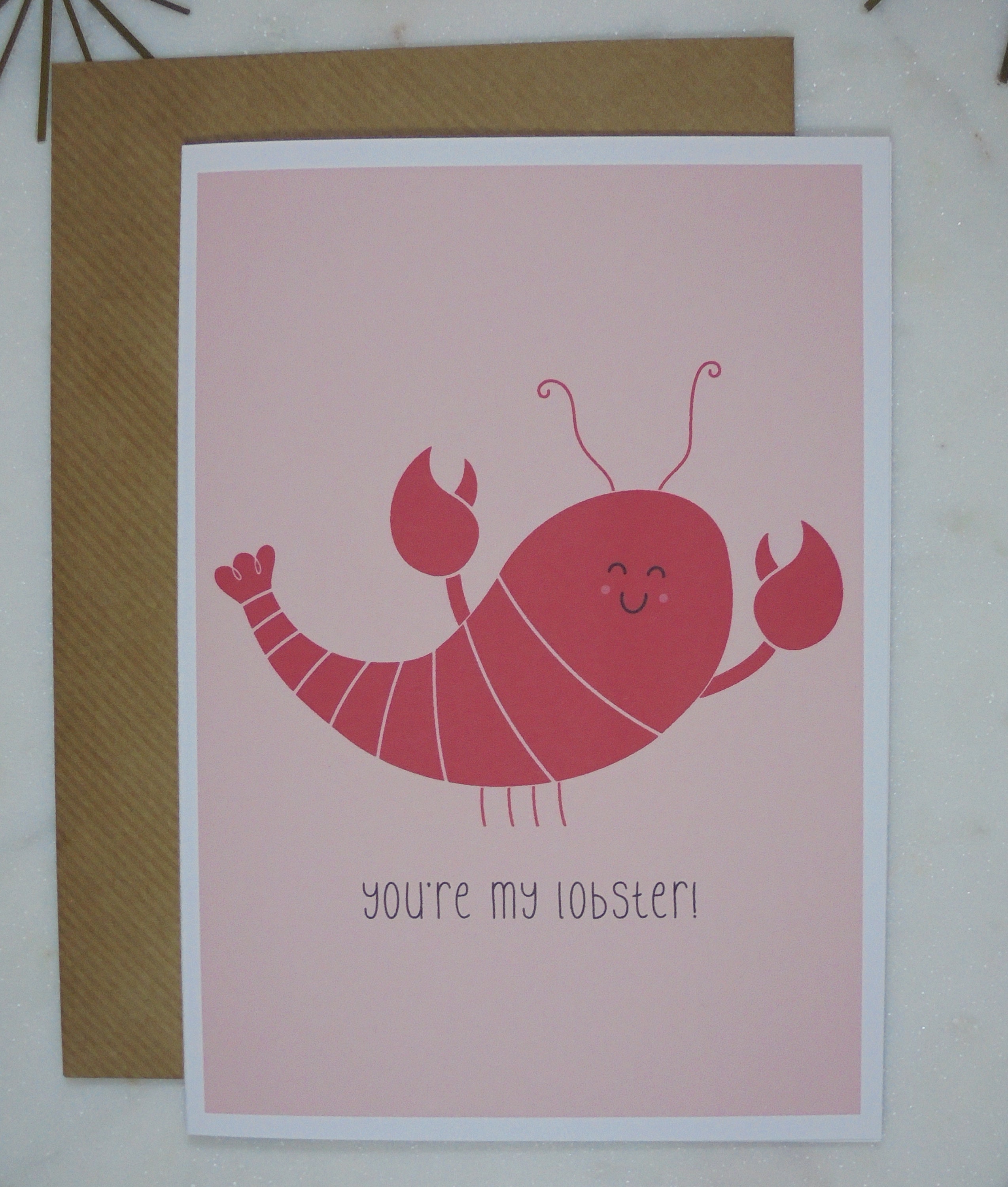 You're My Lobster 5x7 Greeting Card Cute Pun Etsy