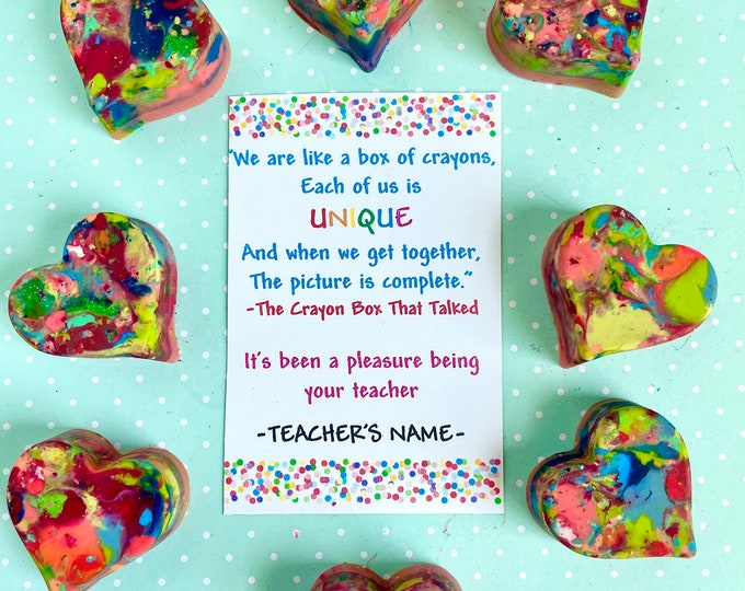 HEART CRAYON Box That Talked Poem Favor Student Gift From Etsy