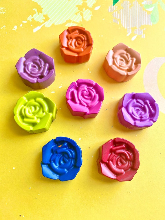 Rose Crayons (8 Count), Kids Easter Gift, Kids Party Favors, Spring Gift,  Flower Crayons, Easter Egg Filler, Non Candy Easter Basket Toy - Etsy
