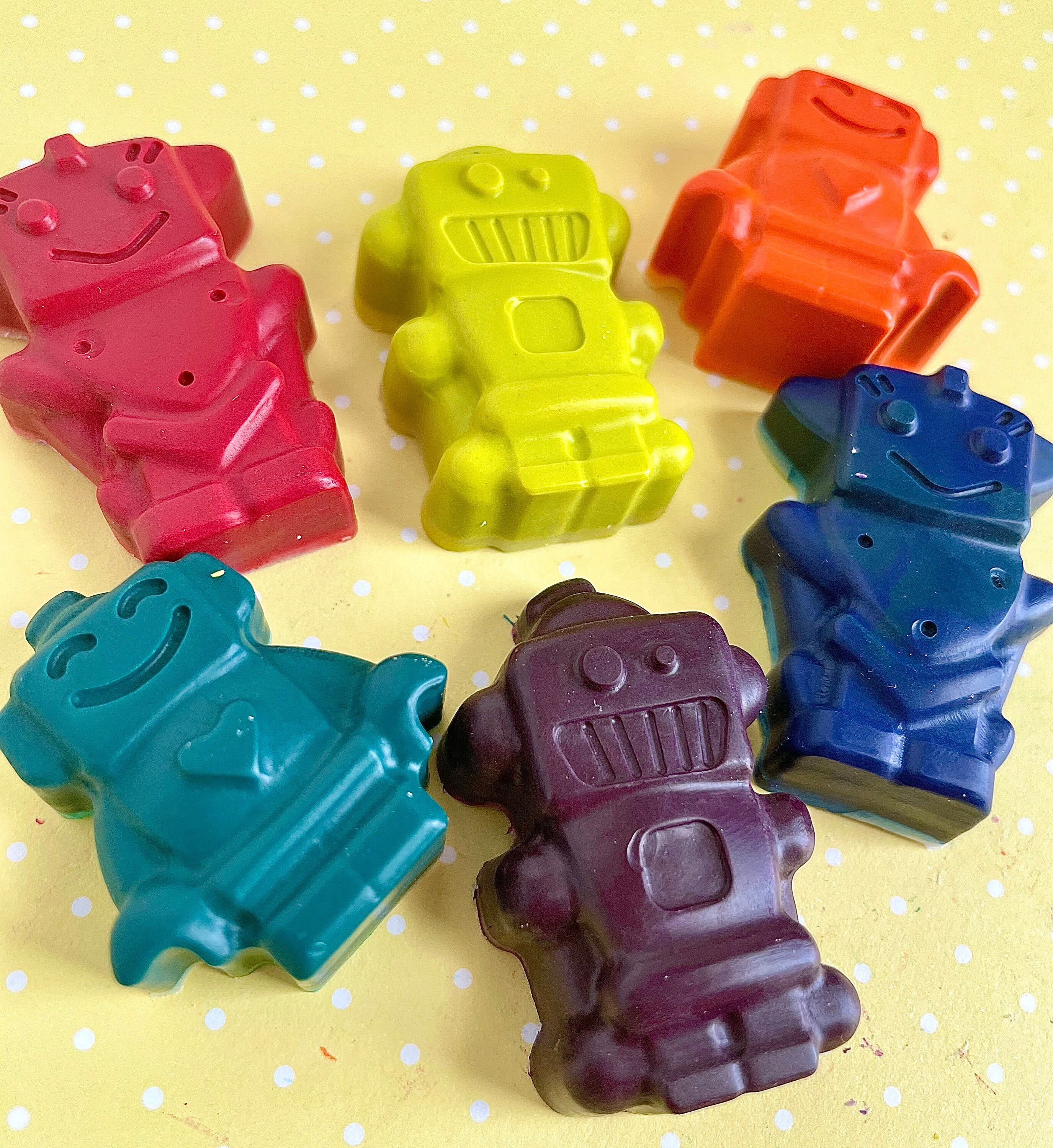 CUTE ROBOT Crayons 6 cuenta amigo de mascota de escritorio Etsy México