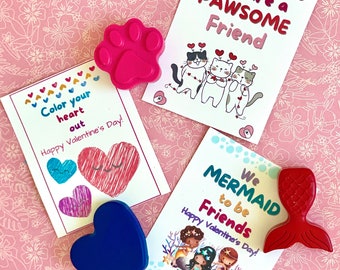 Kids Valentine’s Gifts for Class, Classroom Valentine Exchange, Non-Candy Valentine Class Favor, Prechool Valentine Activity, Student Gift