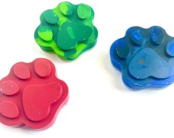paw print  handmade crayons (3 count), unique gifts for kids, kids party favors, coloring for kids, cute colorful gift for kids, kawaii