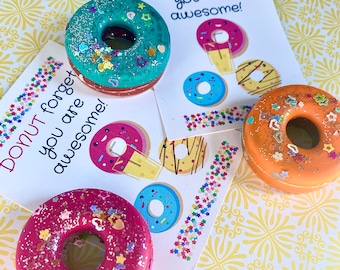 Personalized Donut Crayon Party Favors, Donut Themed Party Favors, Kids Birthday Gift, Unique Gifts for Kids, Preschool Birthday, Goodie Bag