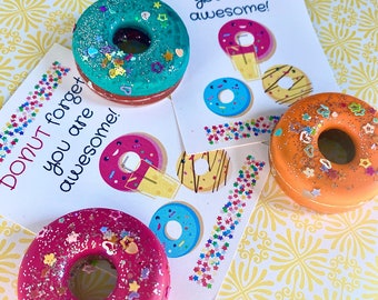 CRAYON VALENTINE’S Day Gifts for Kids, Donut Party Favor, Classroom Gift Exchange Party, Prechool Gift, Gift for Students, Gift from Teacher