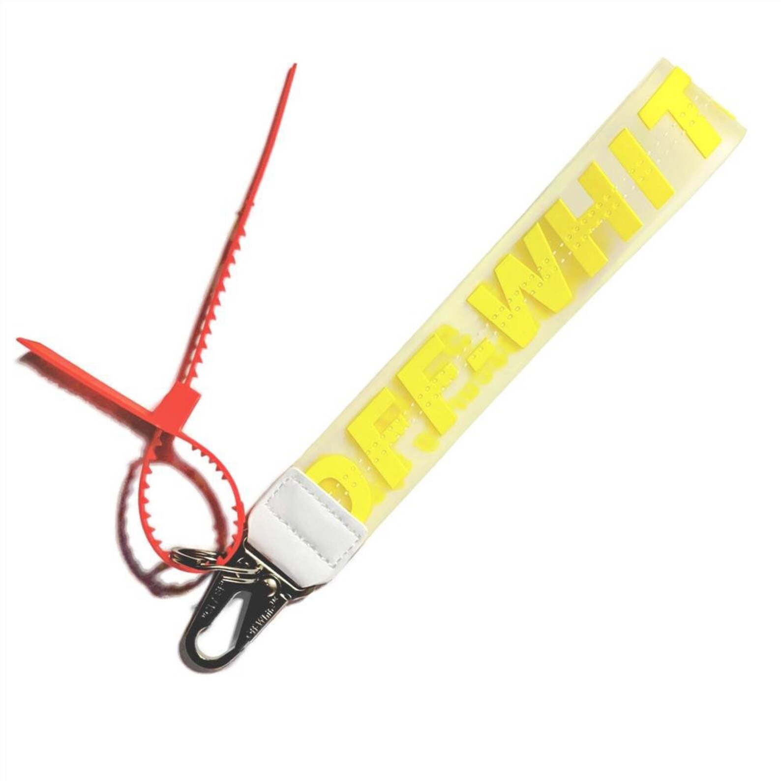 Off White Industrial Keychain Yellow Clear Jelly Lanyard Etsy