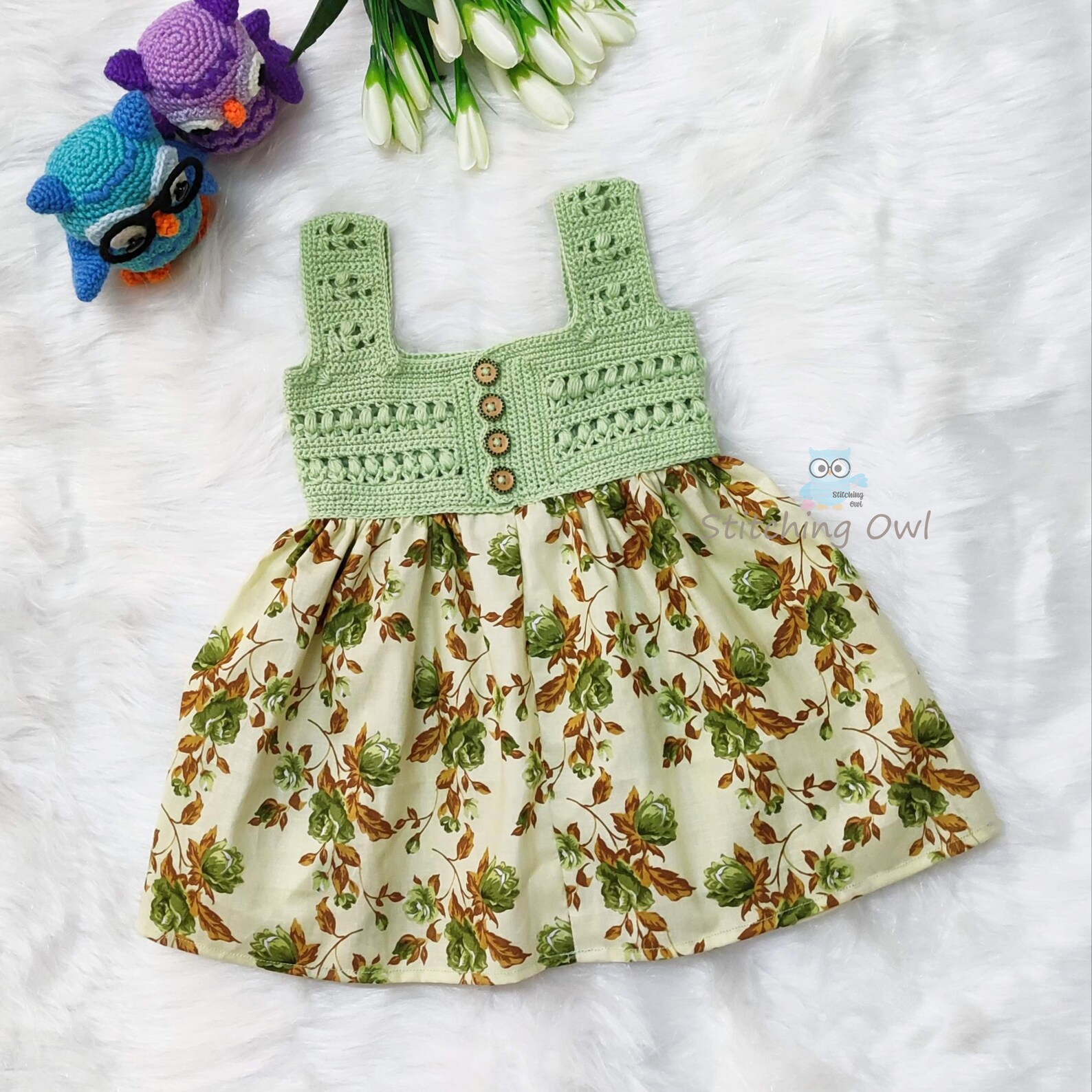 Baby toddler dress with crochet yoke clothes skirt baby Etsy