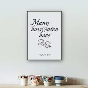 Lustiger Poster für Küche, Lustiger deko Küche, Poster mit Champignon, Poster Pilz, Esszimmer Poster, Küche Wandwald, Poster für Küche