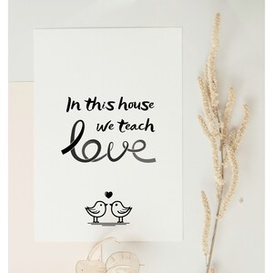 Poster children&#39;s room, educational poster decoration for parents, poster saying, poster in English, minimalist poster black and white, art print