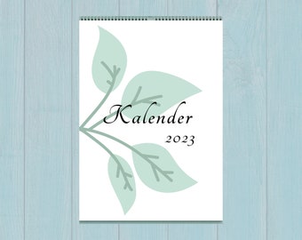Calendar 2023, Calendar 2023 with hanging, Family Planner Calendar, Calendar 2023 in Germany, Wall Calendar, Botanical Calendar 2023