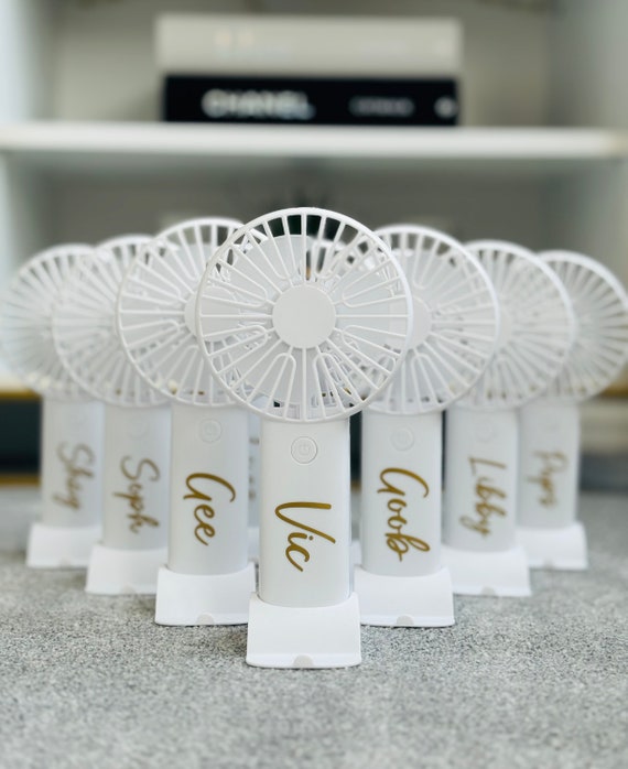 Personalised Rechargeable Handheld Fan - Handheld Fan - Personalised Fan - 5 Colours - Any Name - Rechargeable